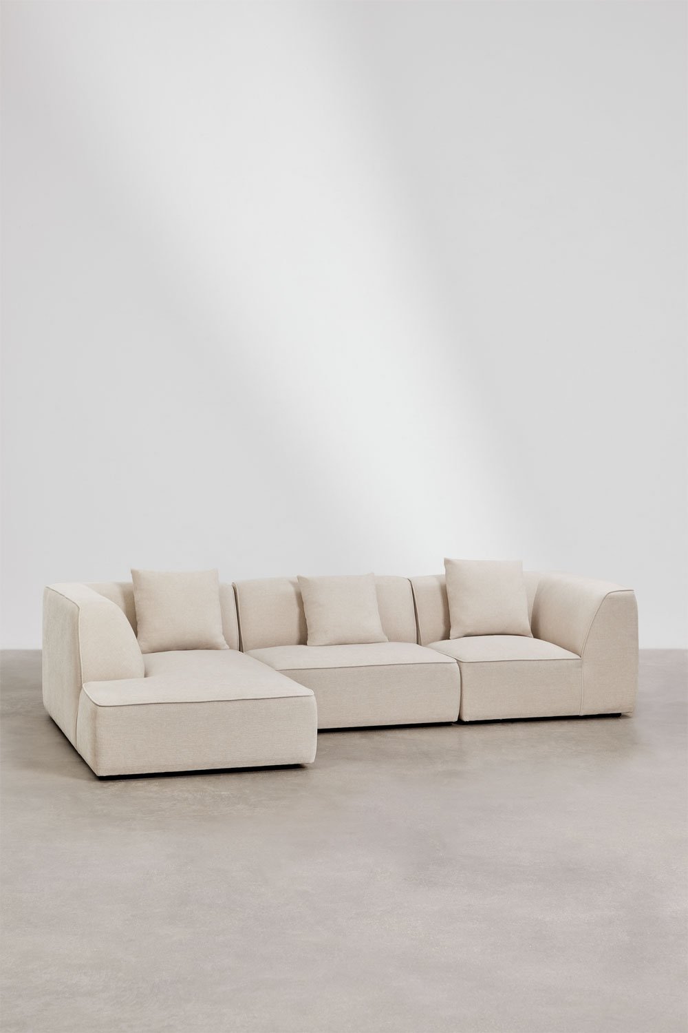 Sofá modular chaise longue izquierdo de 3 piezas tapizado Cardea, imagen de galería 1