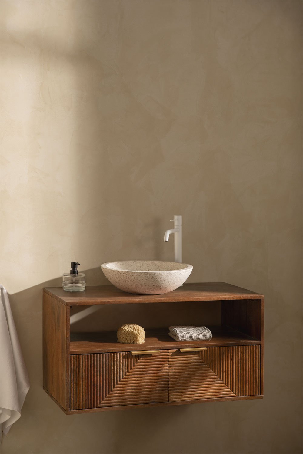 Conjunto de mueble de baño en madera de mango Baty, imagen de galería 1