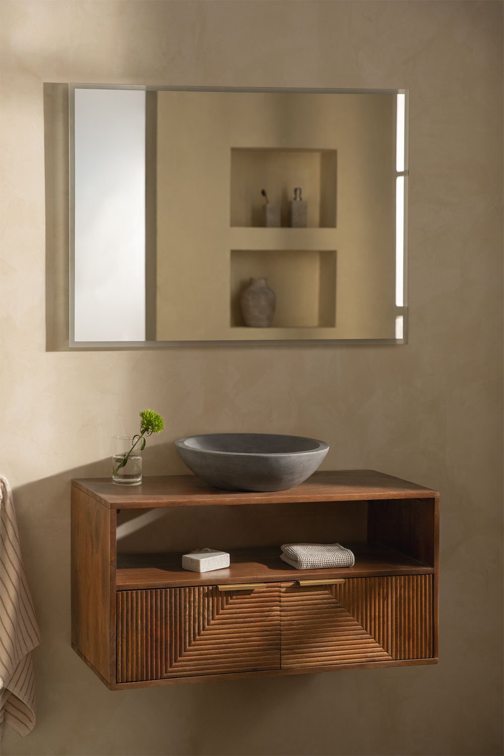 Conjunto de mueble de baño en madera de mango Baty, imagen de galería 1