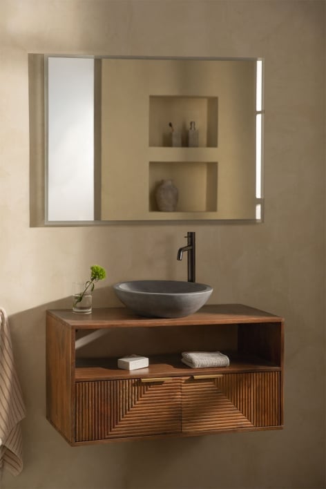 Conjunto de mueble de baño en madera de mango Baty