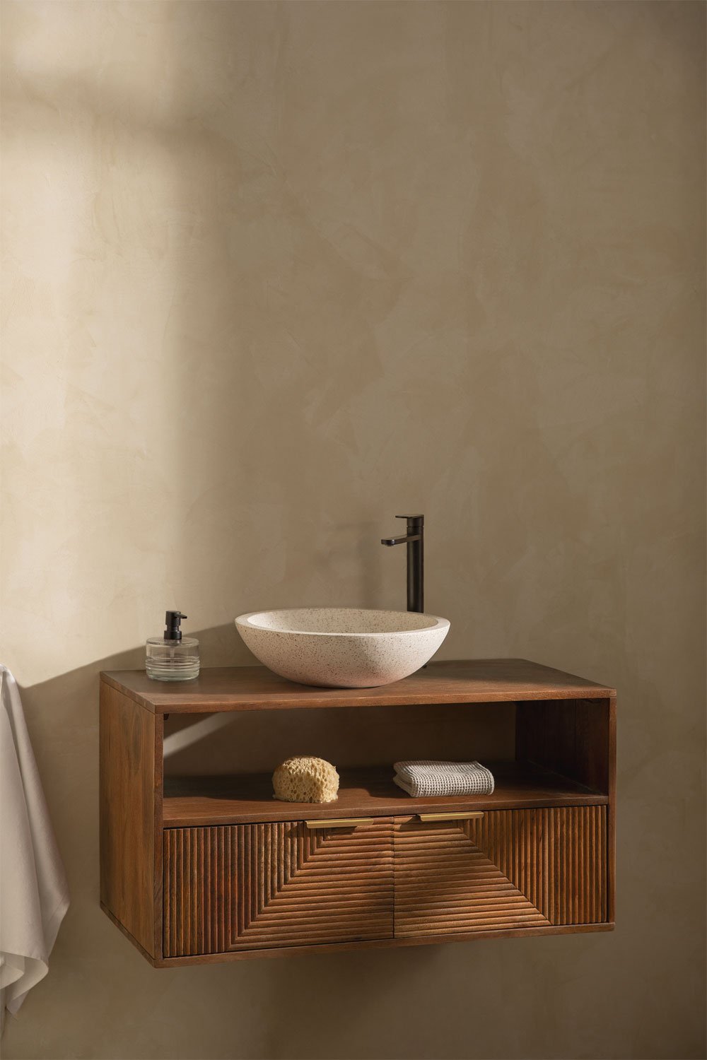 Conjunto de mueble de baño en madera de mango Baty, imagen de galería 1