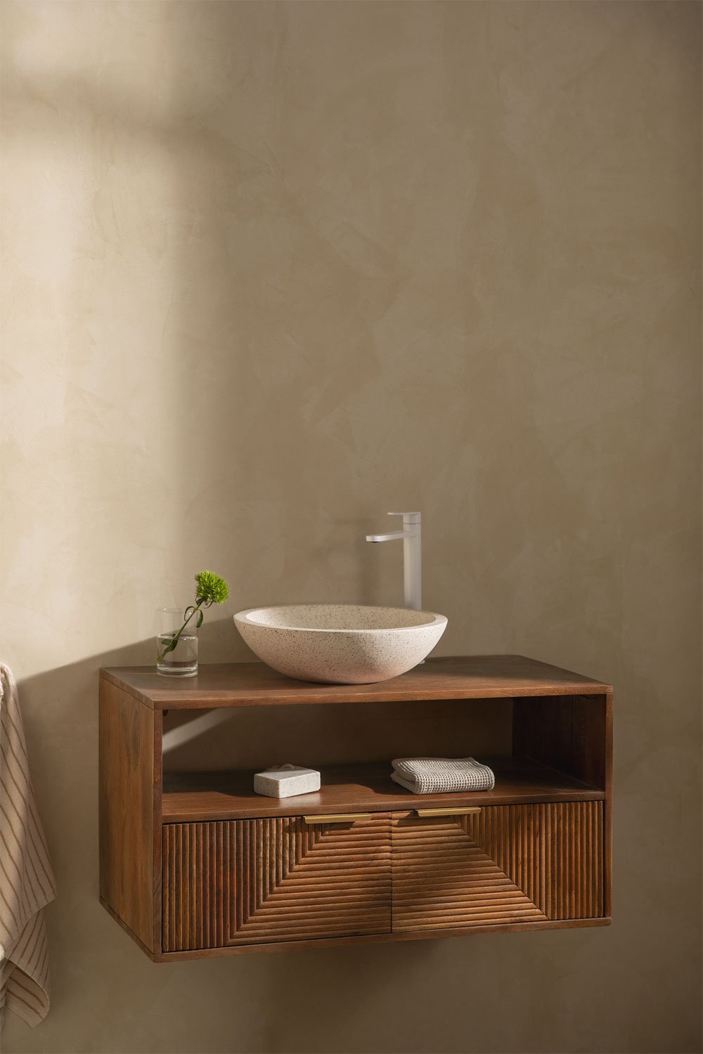Conjunto de mueble de baño en madera de mango Baty, imagen de galería 1