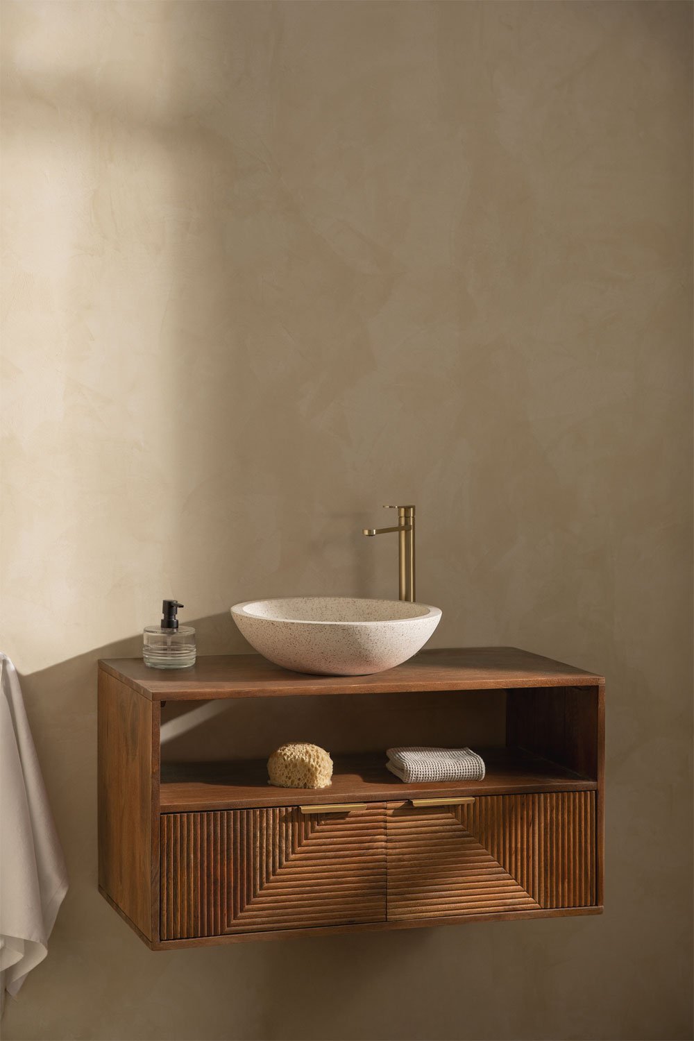 Conjunto de mueble de baño en madera de mango Baty, imagen de galería 1