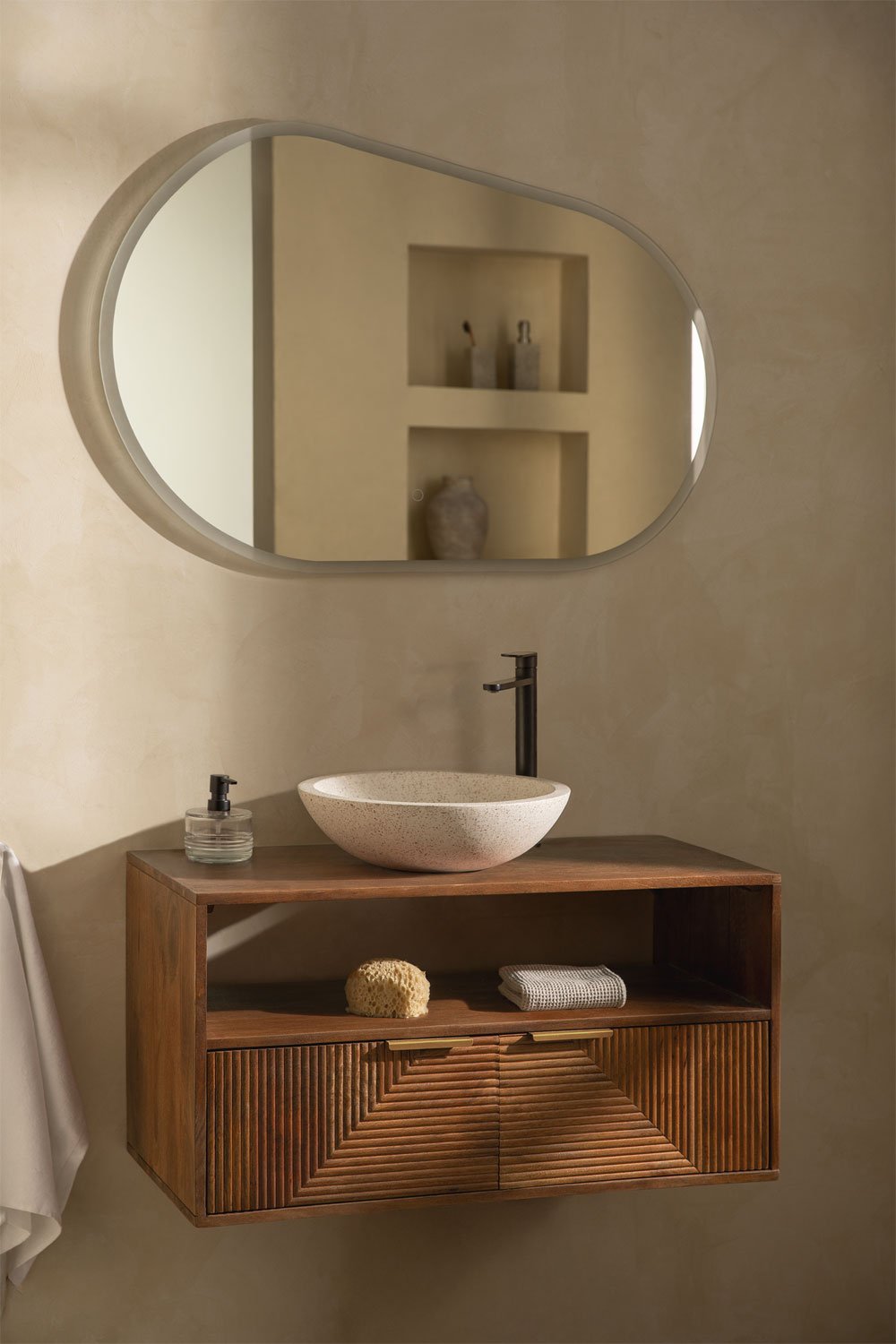 Conjunto de mueble de baño en madera de mango Baty, imagen de galería 1