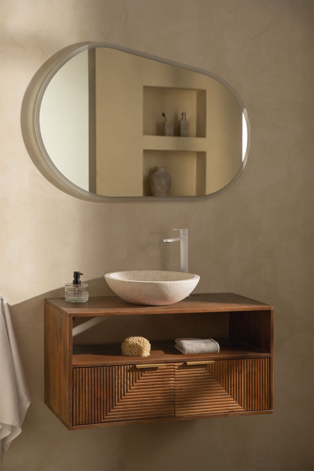 Conjunto de mueble de baño en madera de mango Baty, imagen de galería 1