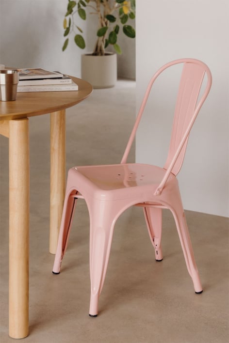 Silla apilable en acero LIX - Rosa Cuarzo