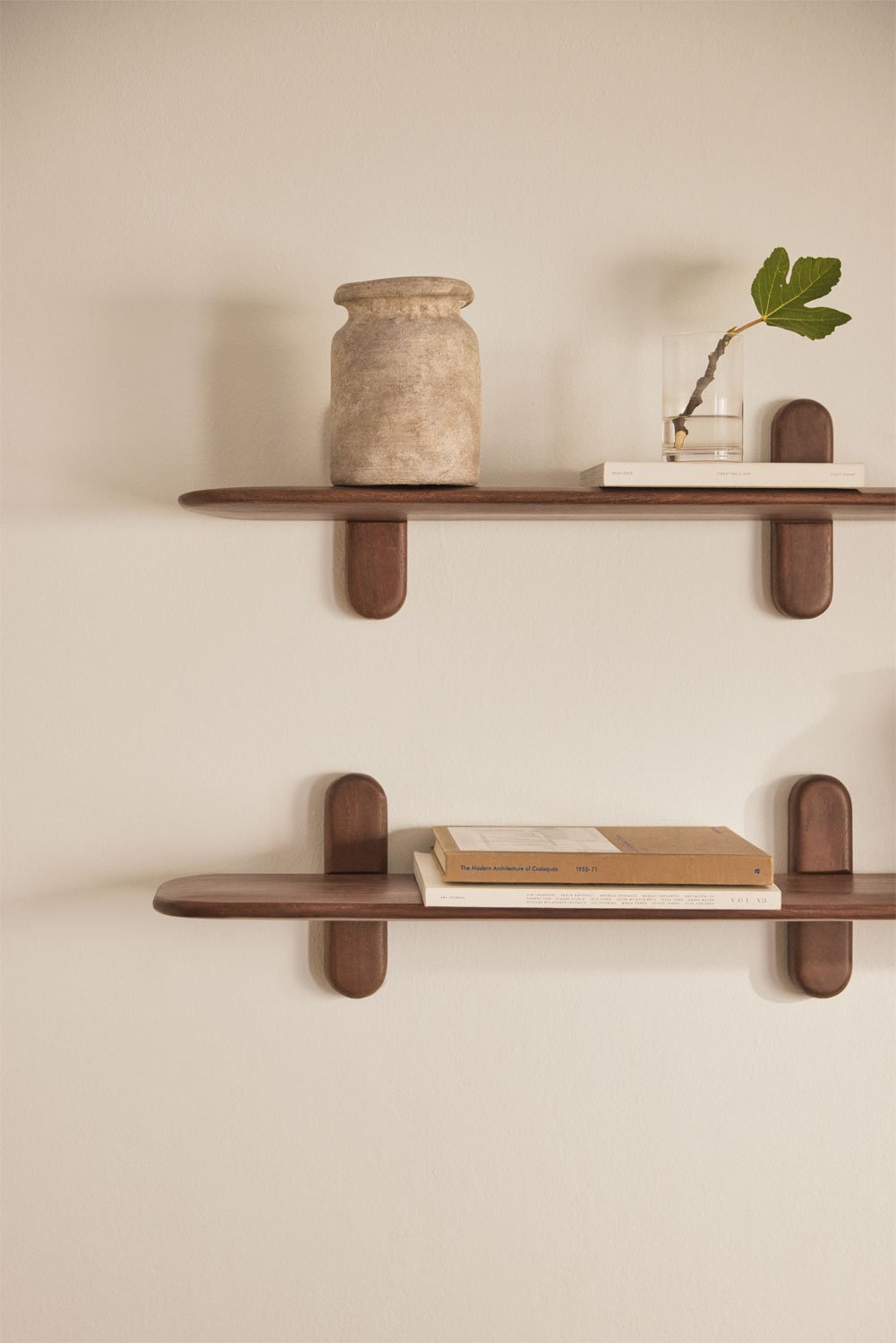 Set de 2 estantes de pared en madera Breezee, imagen de galería 2