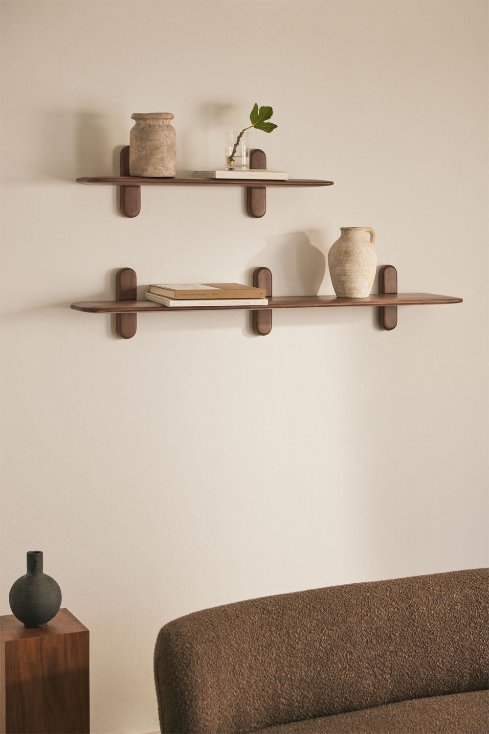 Set de 2 estantes de pared en madera Breezee, imagen de galería 1