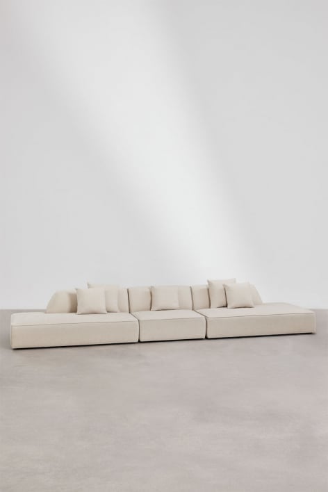 Sofá modular de 3 piezas con doble diván tapizado Cardea