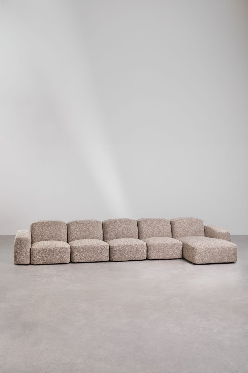 Sofá modular chaise longue derecho de 5 piezas Bastian, imagen de galería 1
