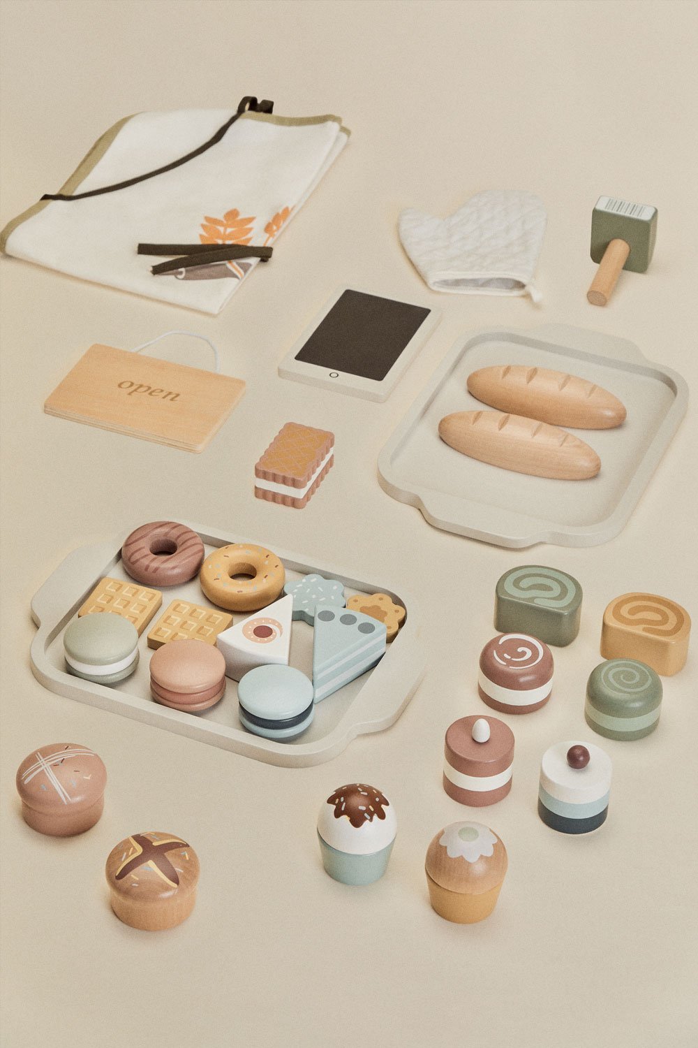 Set de accesorios para panadería en madera Leda Kids, imagen de galería 1