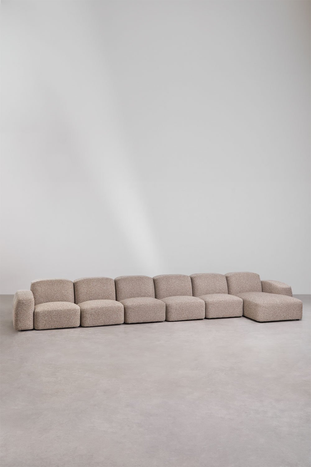 Sofá modular chaise longue derecho de 6 piezas Bastian, imagen de galería 1