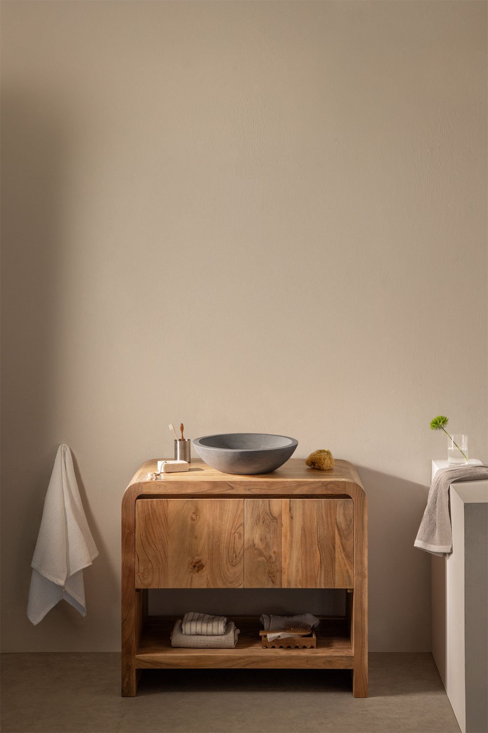 Conjunto de mueble de baño en madera de acacia Vacry, imagen de galería 1
