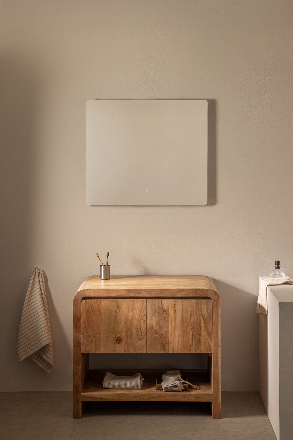Conjunto de mueble de baño en madera de acacia Vacry, imagen de galería 1