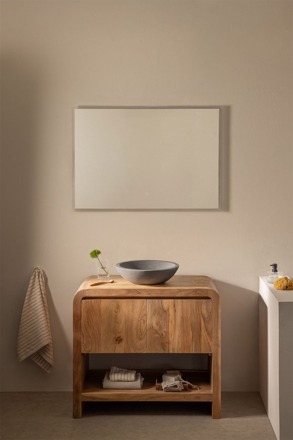 Conjunto de mueble de baño en madera de acacia Vacry, imagen de galería 1