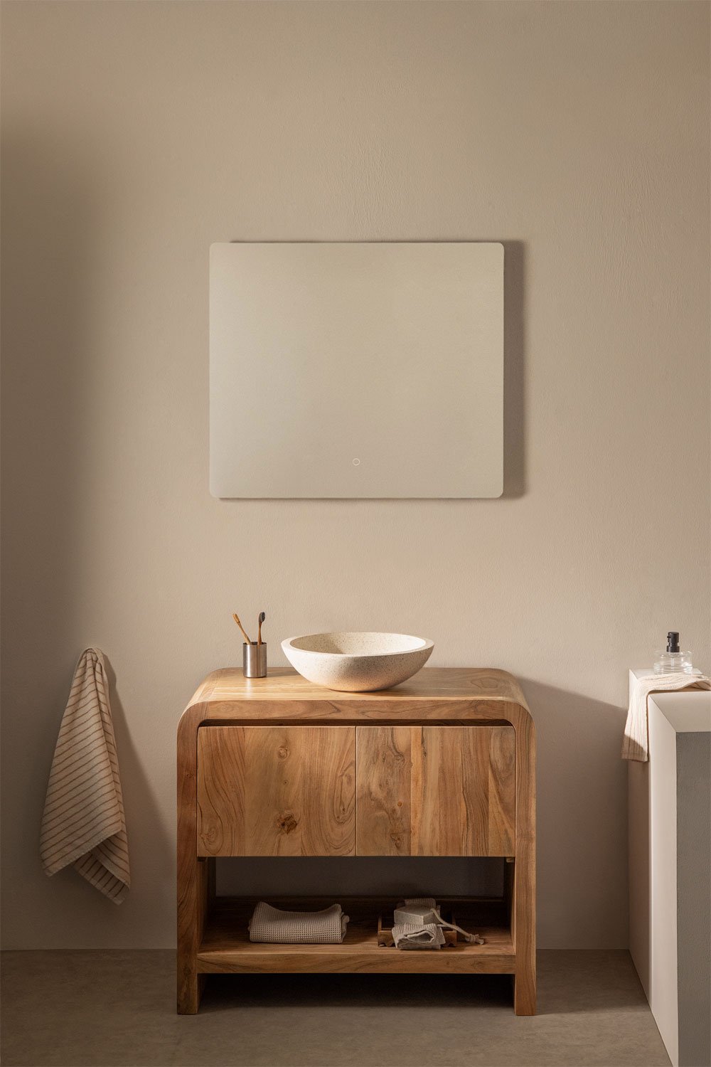 Conjunto de mueble de baño en madera de acacia Vacry, imagen de galería 1