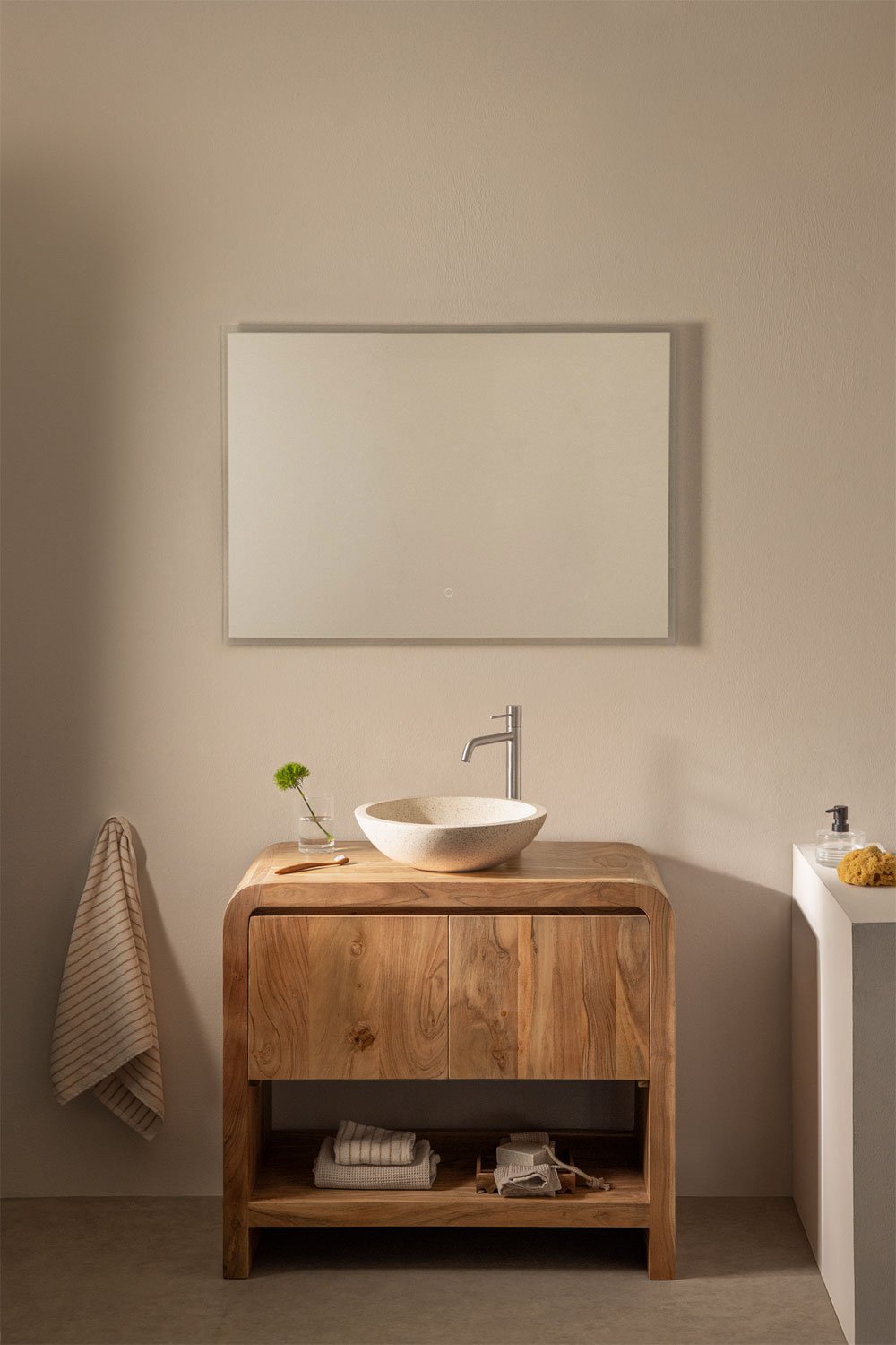 Conjunto de mueble de baño en madera de acacia Vacry, imagen de galería 1