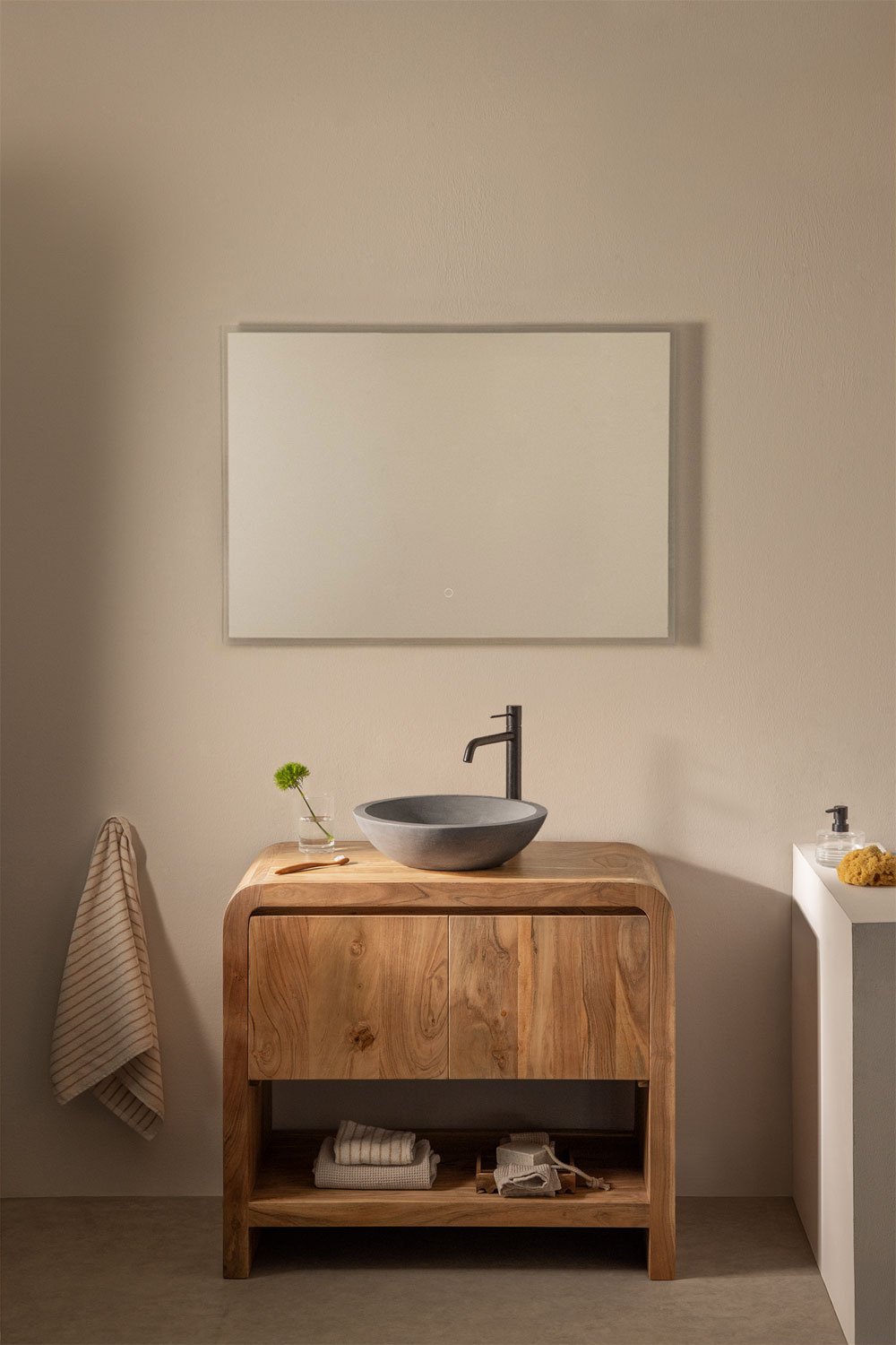 Conjunto de mueble de baño en madera de acacia Vacry, imagen de galería 1