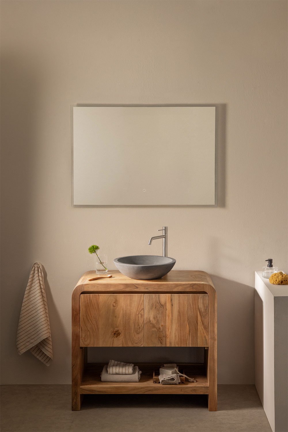 Conjunto de mueble de baño en madera de acacia Vacry, imagen de galería 1