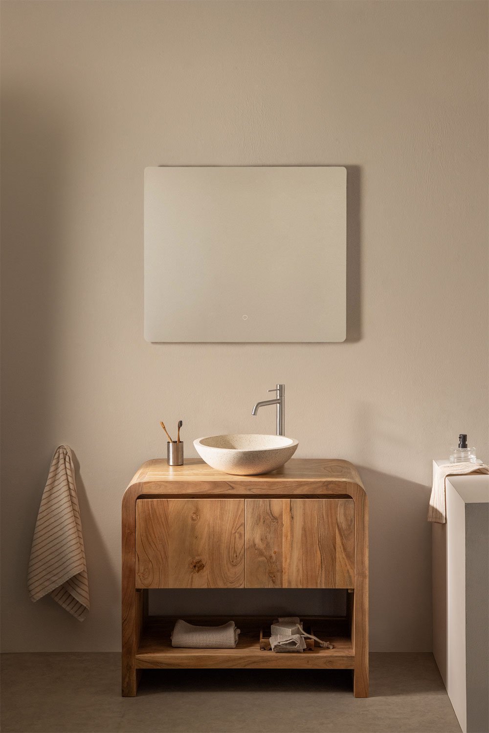 Conjunto de mueble de baño en madera de acacia Vacry, imagen de galería 1