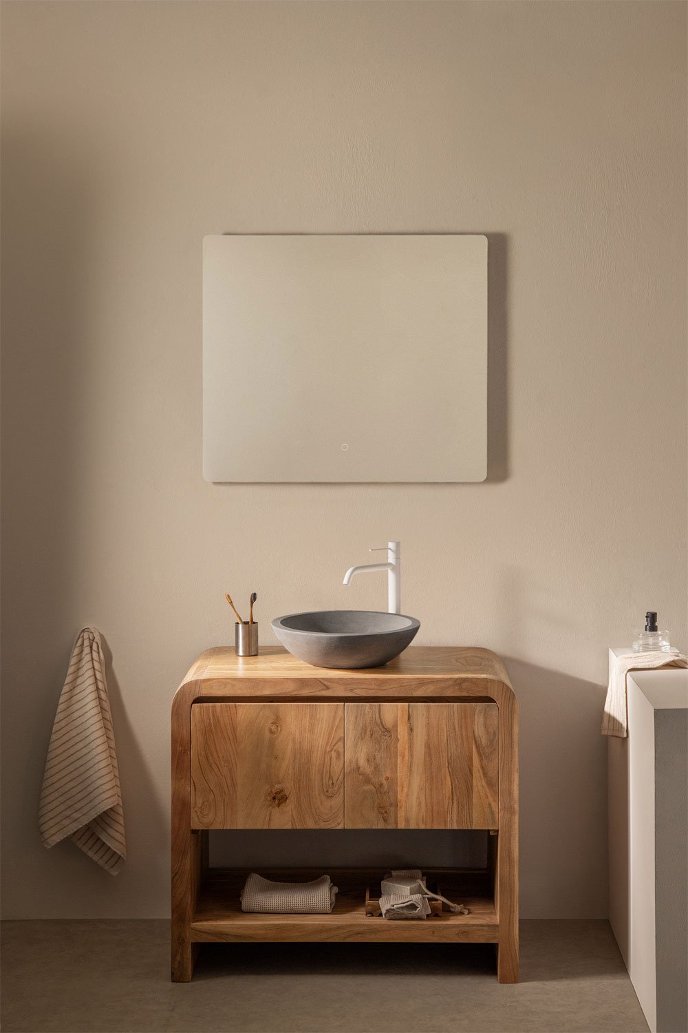 Conjunto de mueble de baño en madera de acacia Vacry, imagen de galería 1