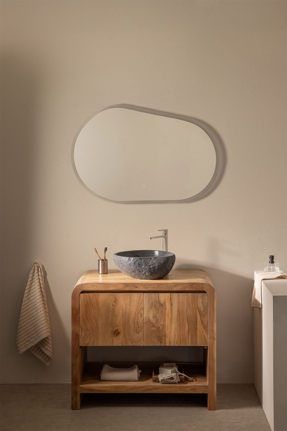 Conjunto de mueble de baño en madera de acacia Vacry, imagen de galería 1