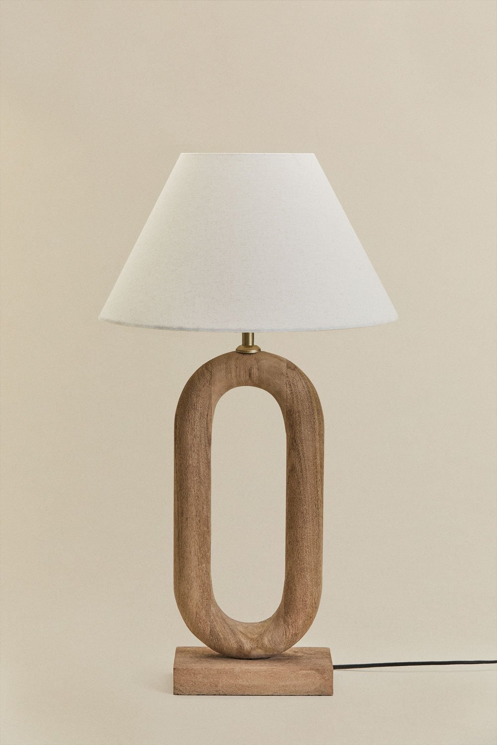 Lámpara de mesa en madera de mango Tiberia, imagen de galer&iacute;a 1