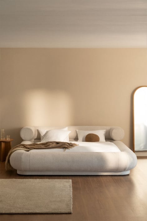 Cama en tela bouclé Bernaste - Bouclé Blanco