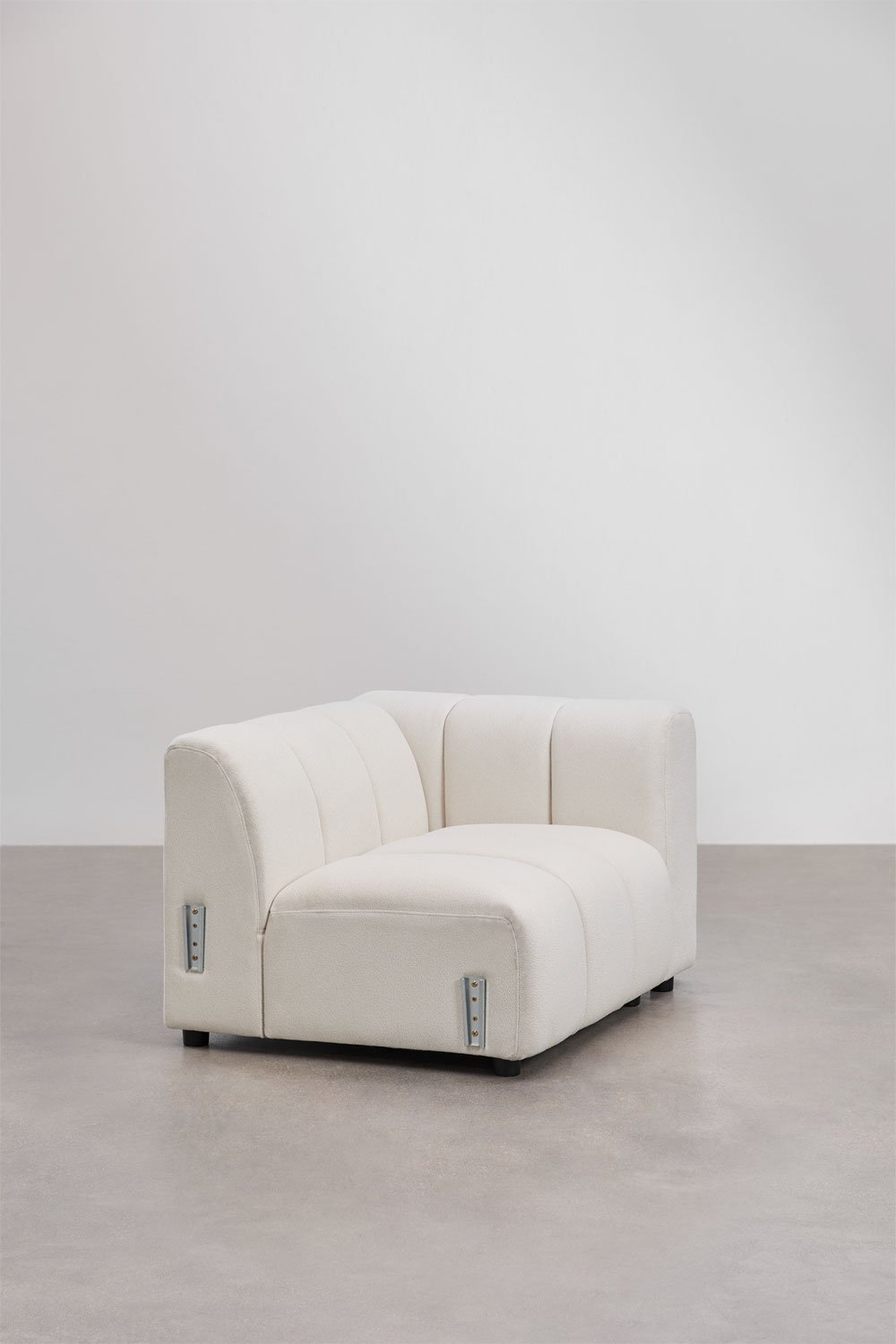 Módulo esquinero derecho para sofá modular en tela bouclé Eliot, imagen de galería 3