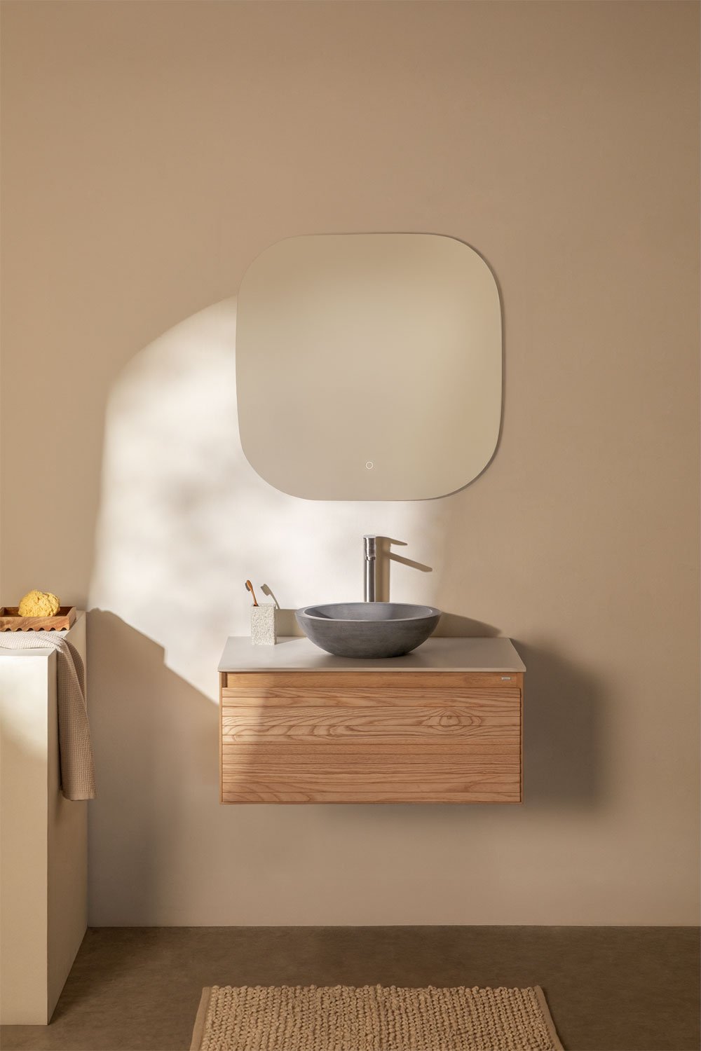 Conjunto de mueble de baño en madera de fresno Tedrik, imagen de galería 1