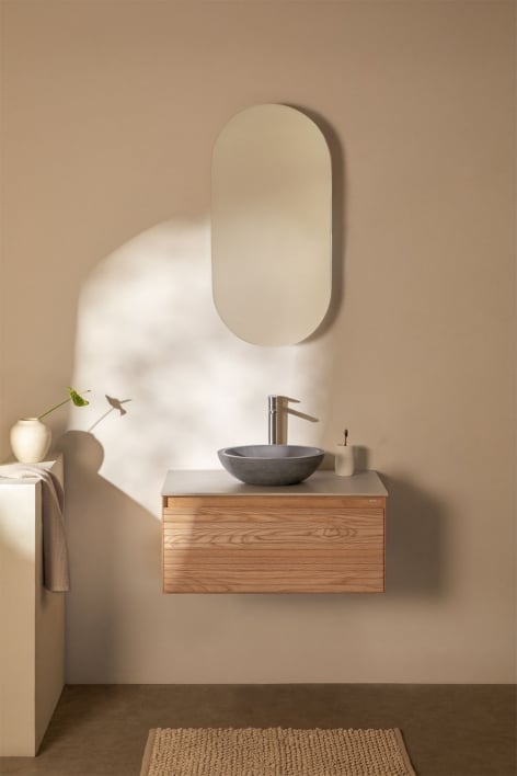 Conjunto de mueble de baño en madera de fresno Tedrik