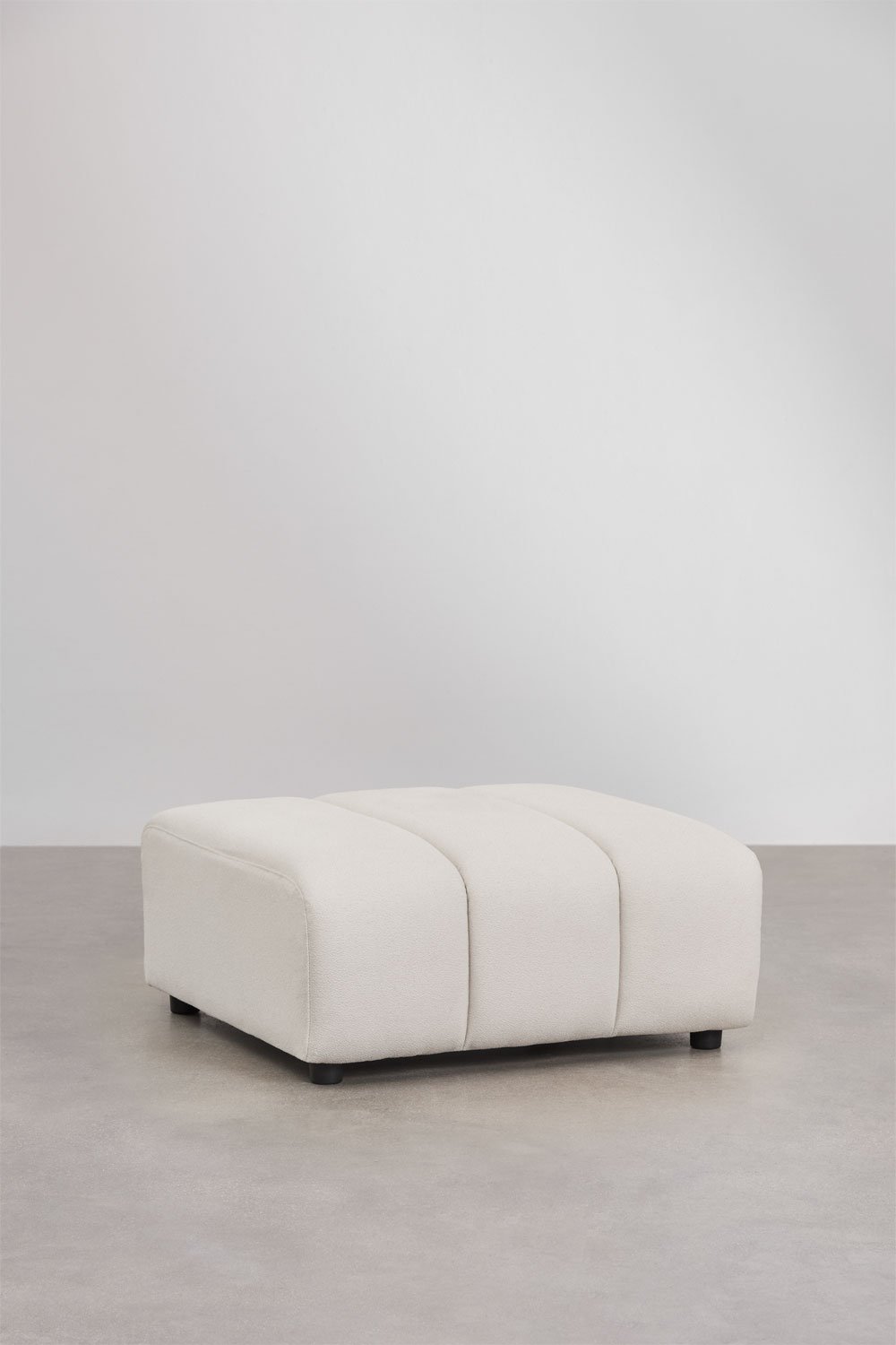 Sofá modular esquinero izquierdo de 2 piezas y puff en tela bouclé Eliot, imagen de galería 8