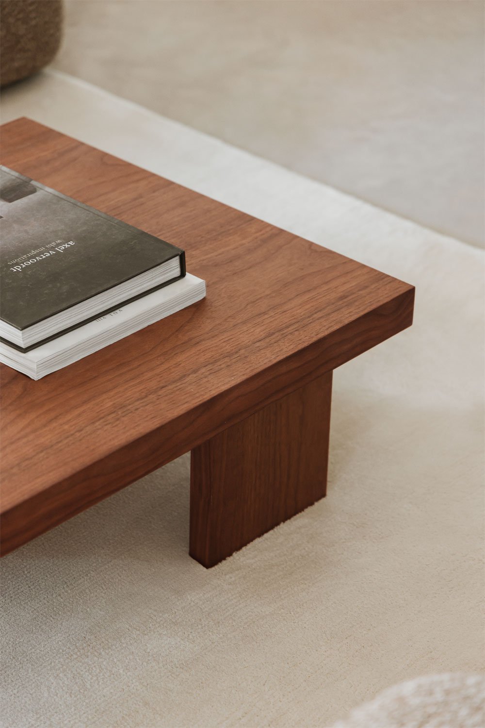 Mesa de centro rectangular 100x60 cm en MDF y chapa Bernay, imagen de galería 2