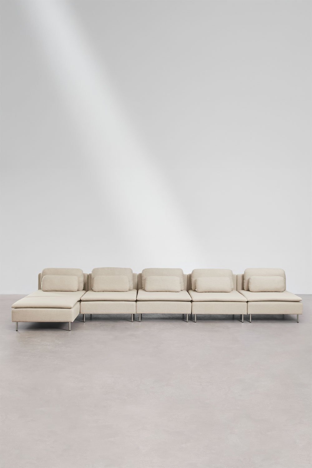 Sofá modular chaise longue izquierdo de 5 piezas Oriol, imagen de galería 4