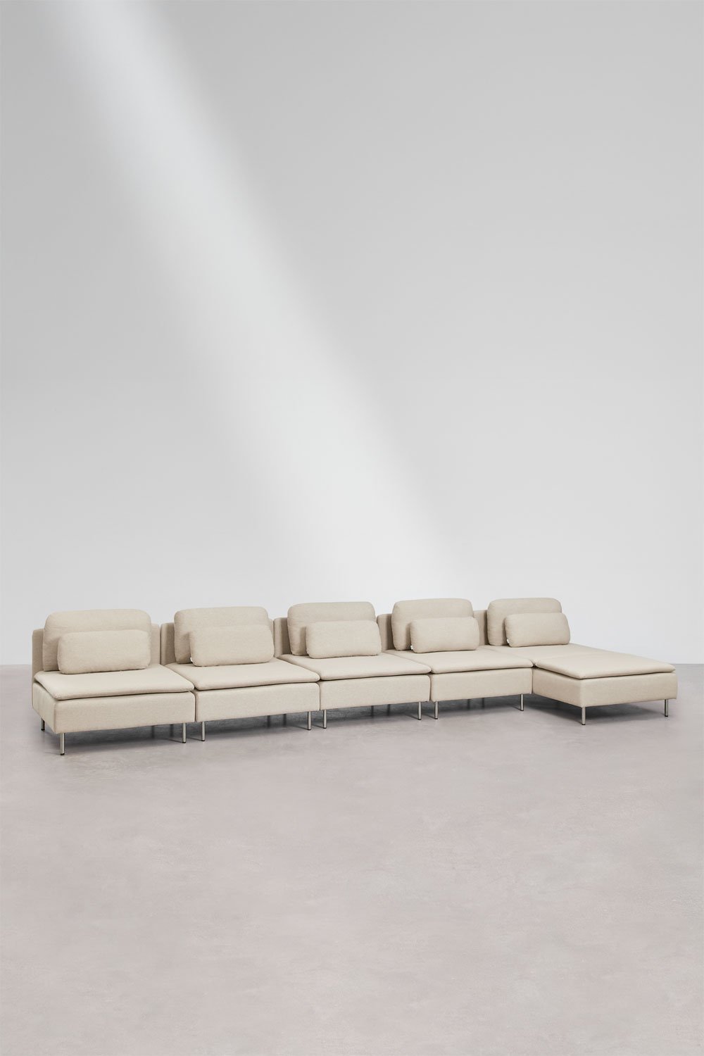 Sofá modular chaise longue derecho de 5 piezas Oriol, imagen de galería 1