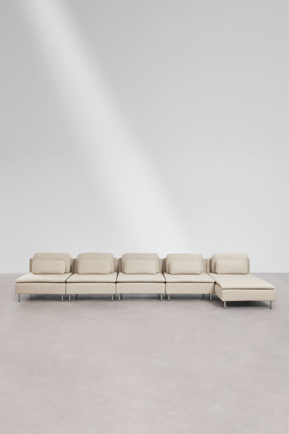 Sofá modular chaise longue derecho de 5 piezas Oriol, imagen de galería 4
