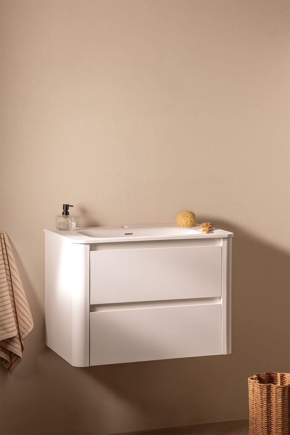 Conjunto de mueble de baño en madera con lavabo integrado Egerton, imagen de galería 1