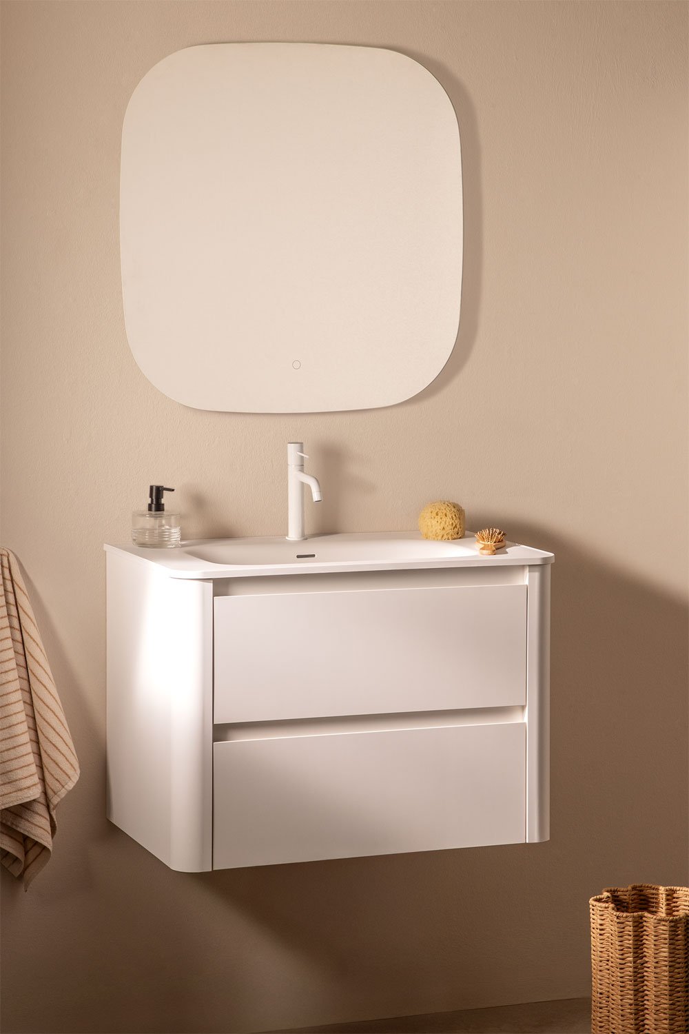 Conjunto de mueble de baño en madera con lavabo integrado Egerton, imagen de galería 1