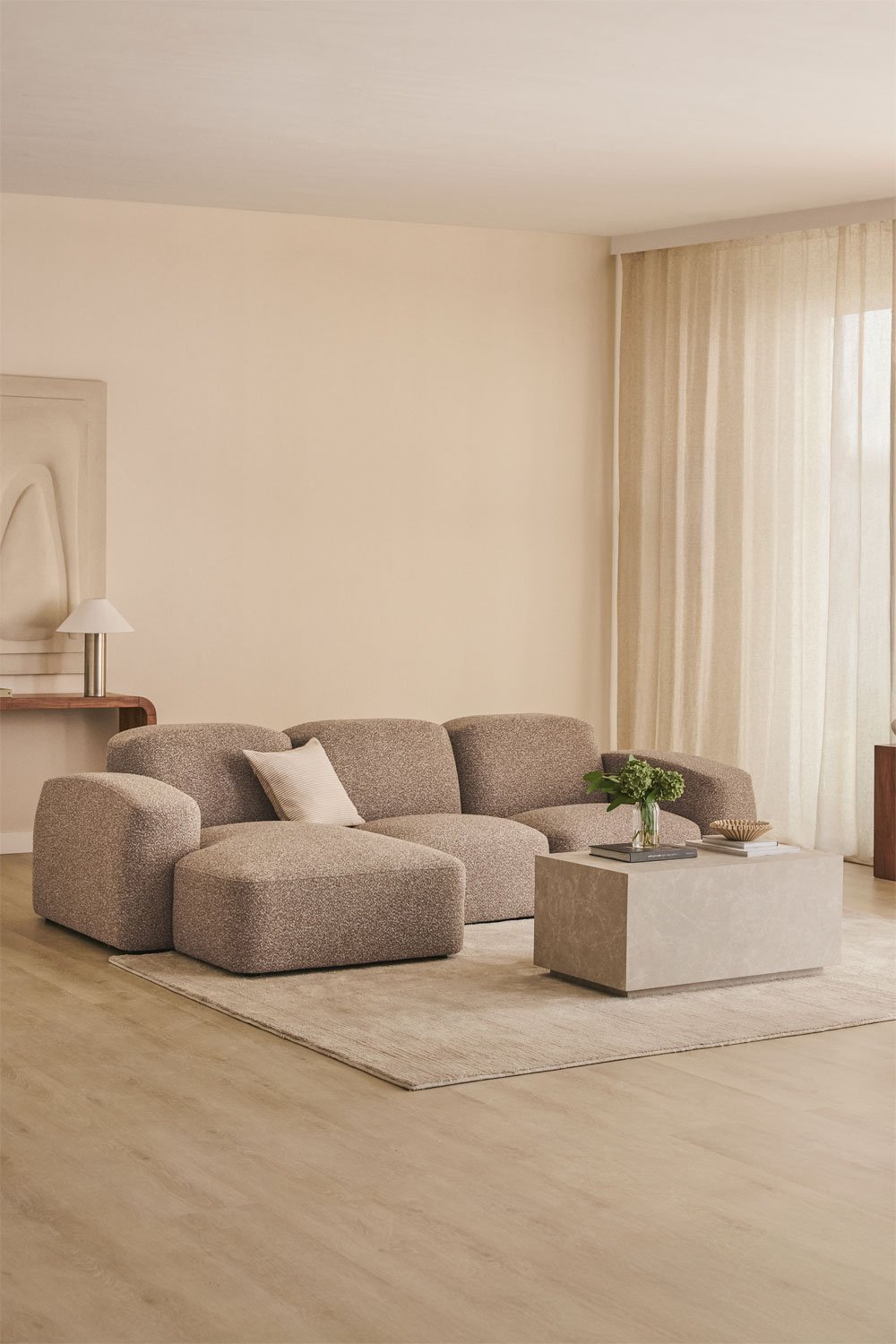 Sofá modular chaise longue izquierdo de 3 piezas Bastian, imagen de galería 1