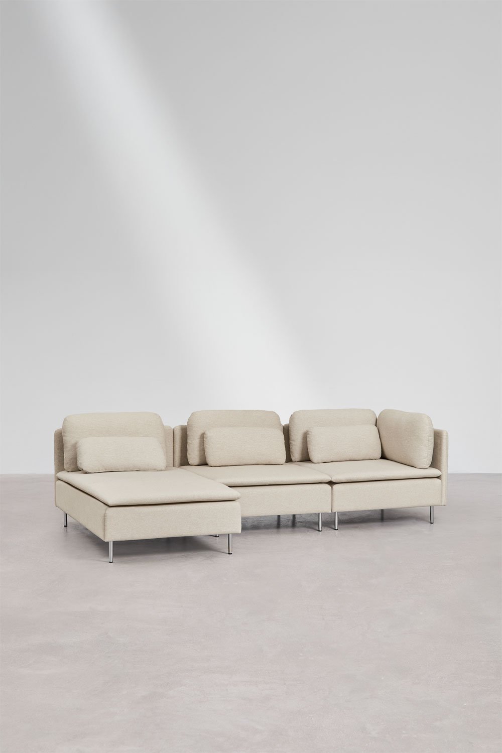 Sofá modular chaise longue izquierdo de 3 piezas con módulo esquinero Oriol, imagen de galería 3