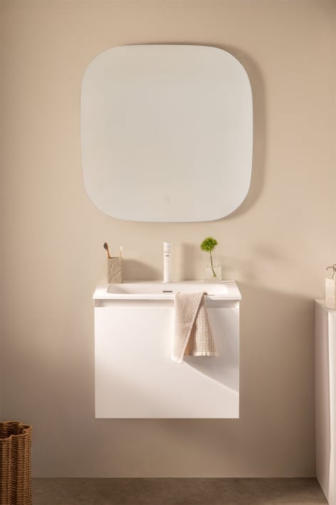 Conjunto de mueble de baño en madera con lavabo integrado Macrae - Blanco