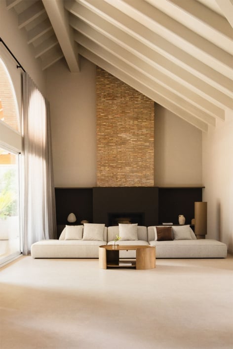 Sofá modular de 3 piezas con doble diván tapizado Cardea