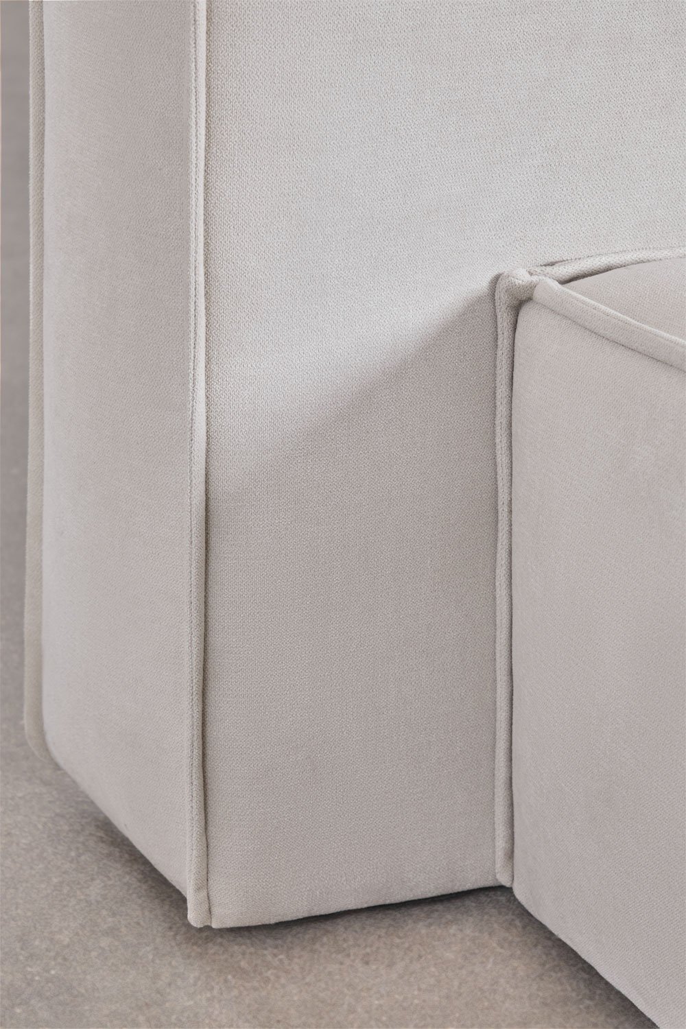 Cama para colchón 200x200cm con canapé abatible en chenilla blanco roto Lunari, imagen de galería 6