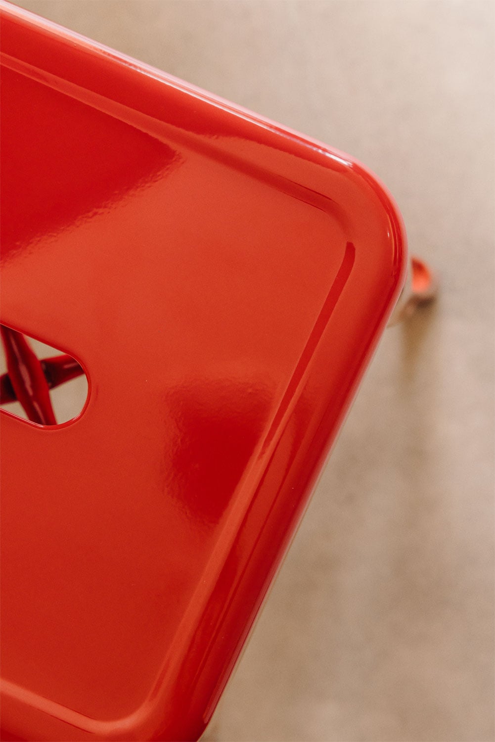 Pack de 4 taburetes bajos 45 cm en acero rojo Lix, imagen de galer&iacute;a 2