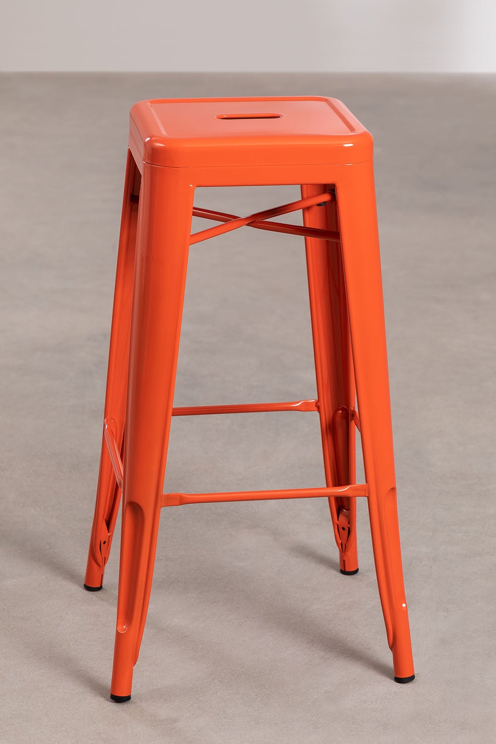 Taburete alto 75 cm en acero naranja rojizo Lix, imagen de galer&iacute;a 2