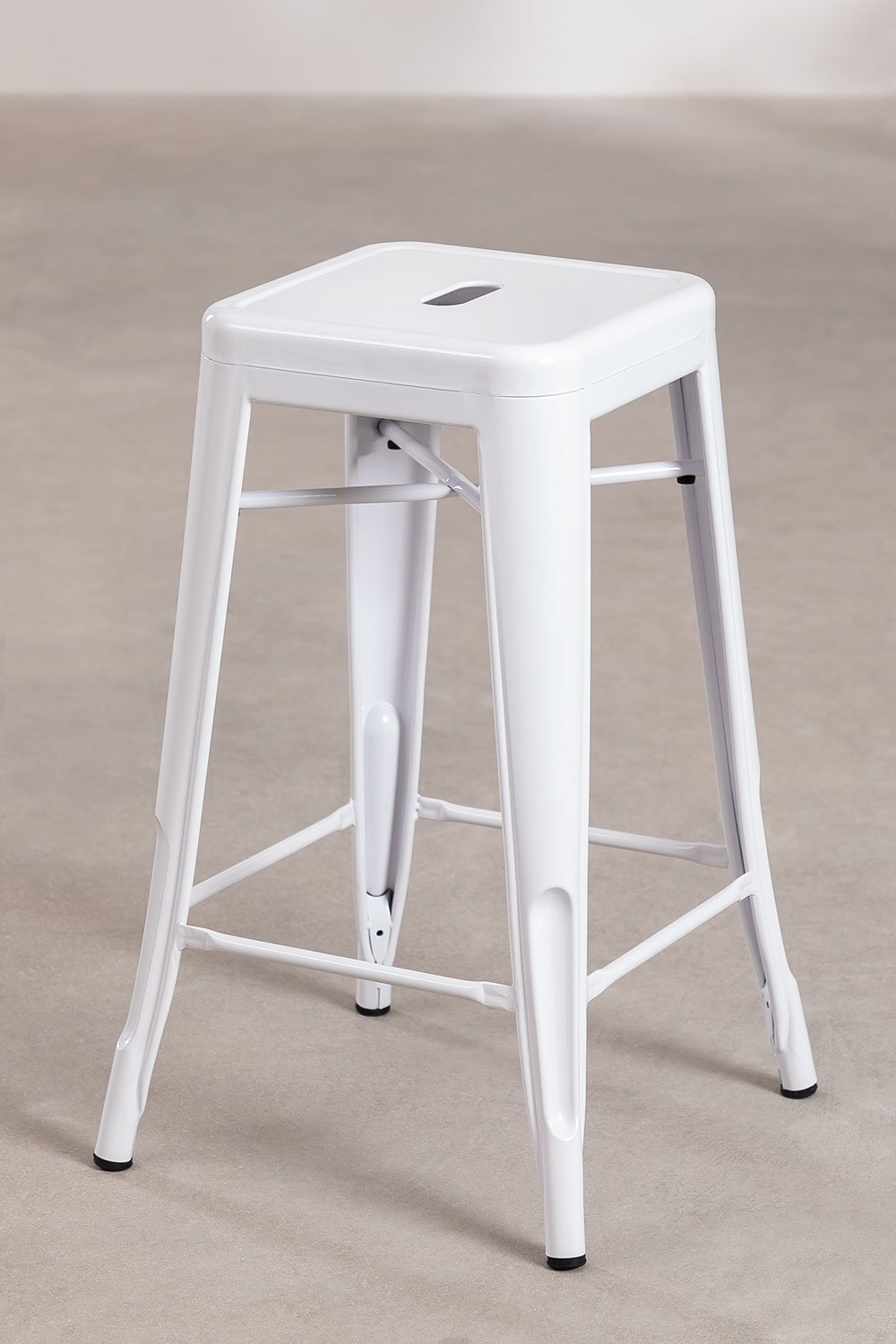 Taburete alto 65 cm en acero blanco Lix, imagen de galería 1