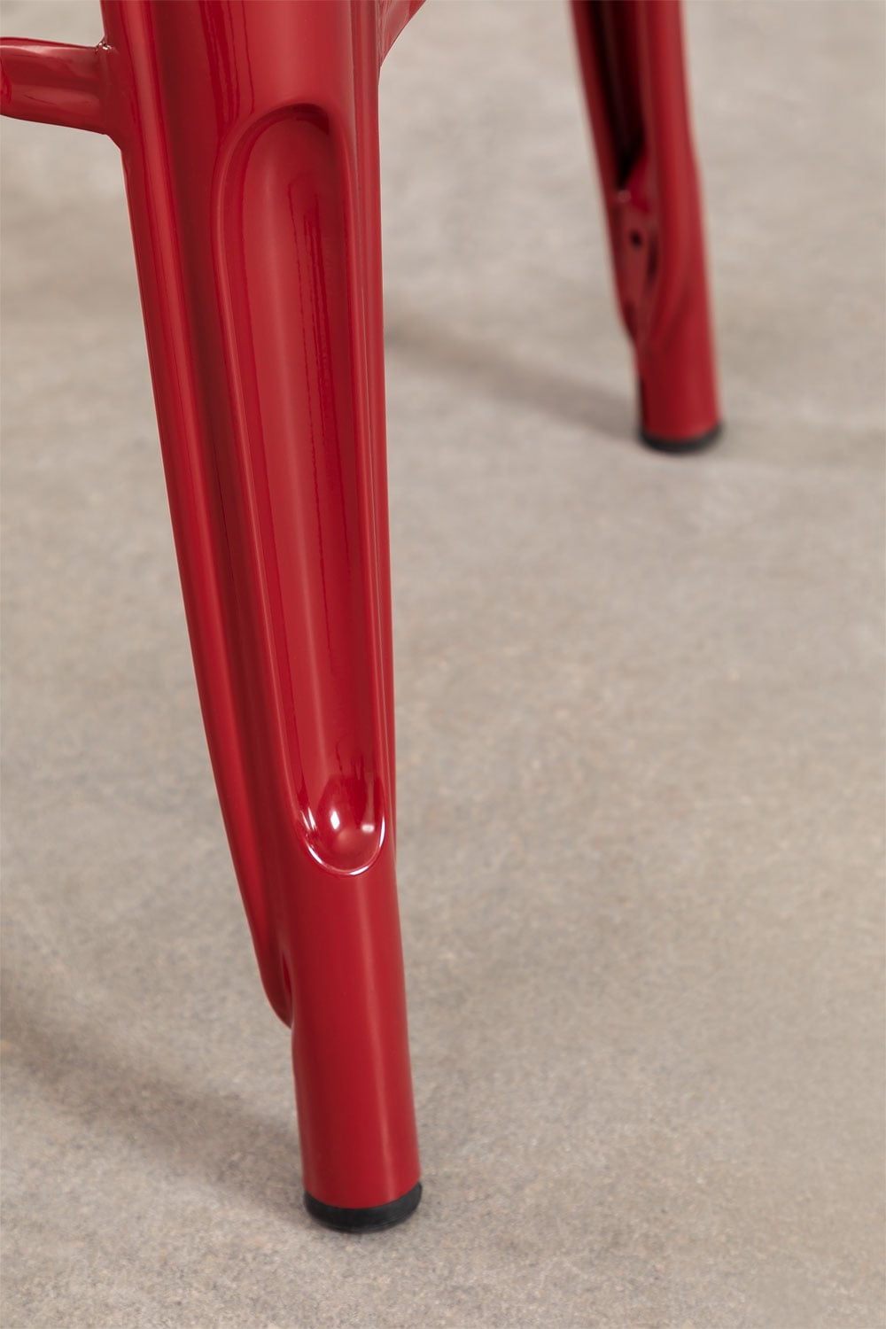 Pack de 4 taburetes altos 75 cm en acero rojo burdeos Lix, imagen de galer&iacute;a 5