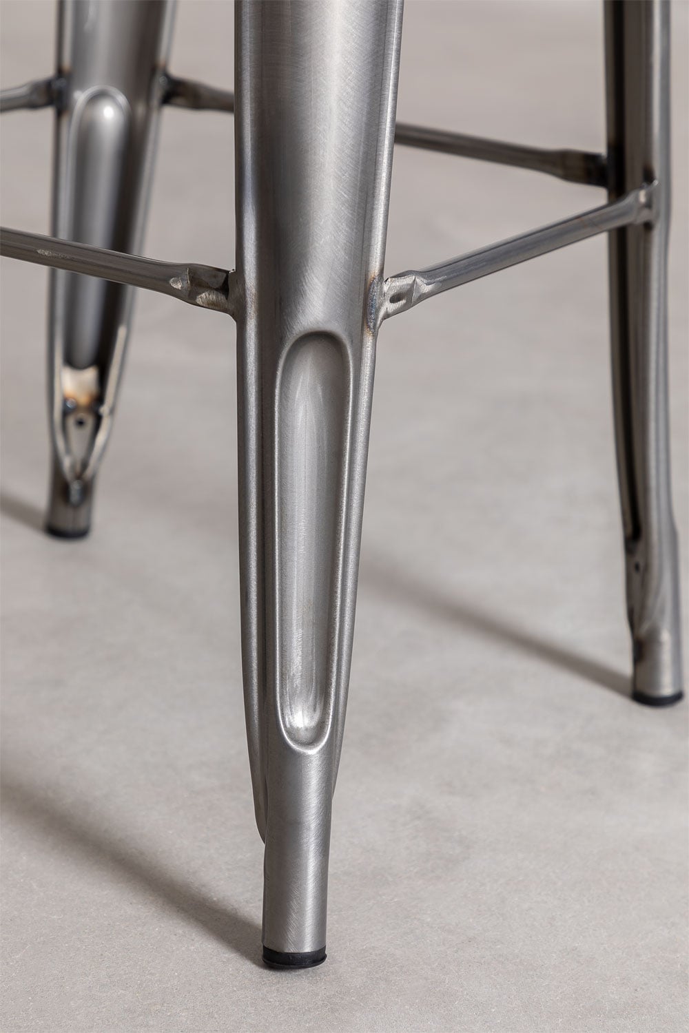 Taburete alto 75 cm con respaldo en acero gris cromado Lix, imagen de galer&iacute;a 8