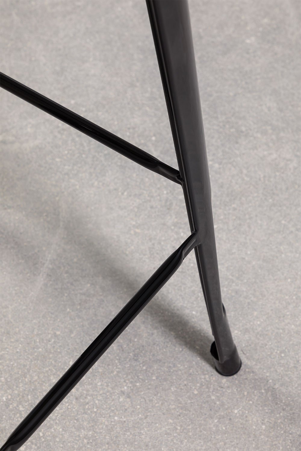 Pack de 2 taburetes altos 75 cm con respaldo en acero negro y marrón madera natural Lix, imagen de galer&iacute;a 7