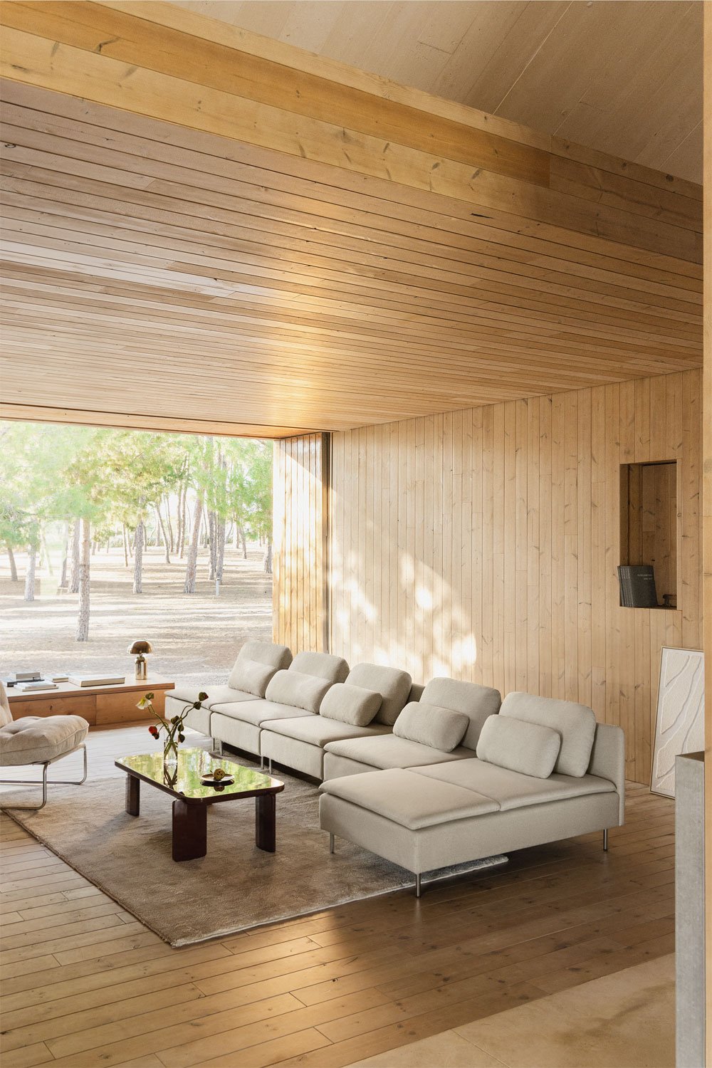 Sofá modular chaise longue derecho de 5 piezas Oriol, imagen de galería 1